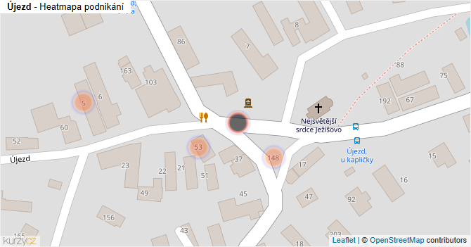 Újezd - mapa podnikání