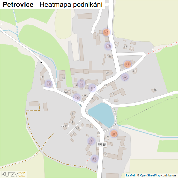Mapa Petrovice - Firmy v části obce.