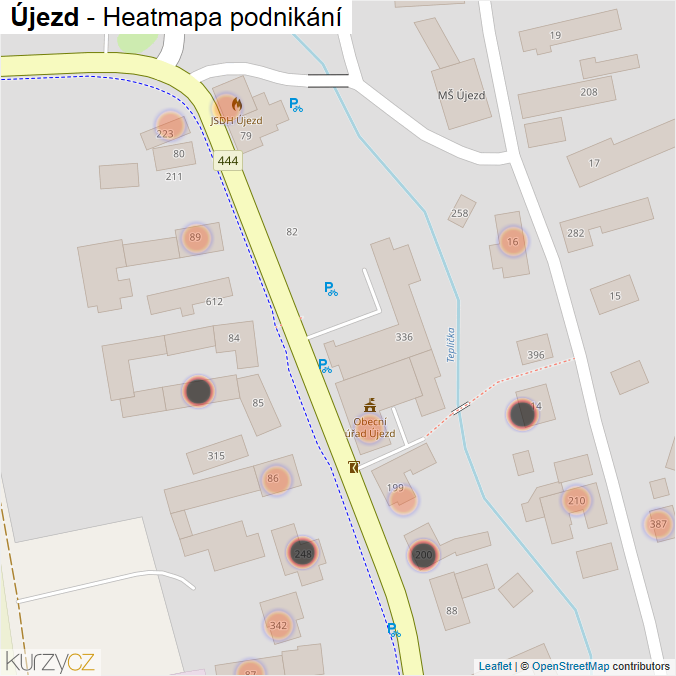 Mapa Újezd - Firmy v obci.