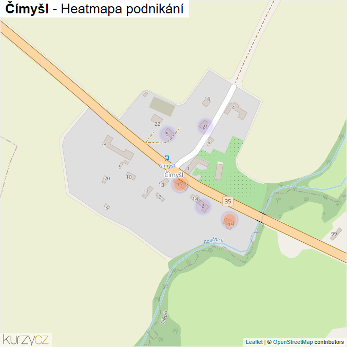 Mapa Čímyšl - Firmy v části obce.