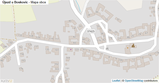 Újezd u Boskovic - mapa obce