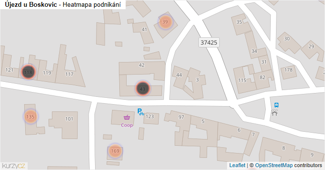 Újezd u Boskovic - mapa podnikání