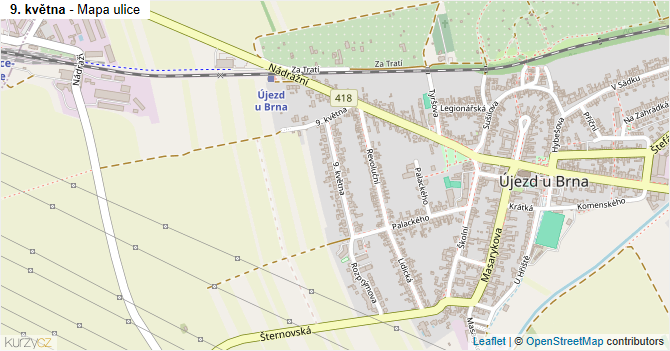 9. května - mapa ulice