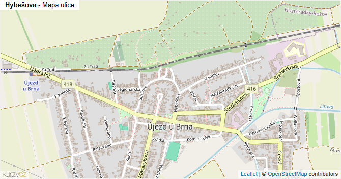 Hybešova - mapa ulice