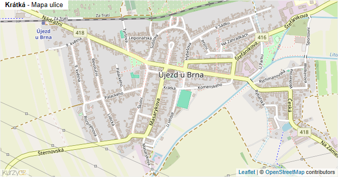 Krátká - mapa ulice