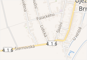Lidická v obci Újezd u Brna - mapa ulice