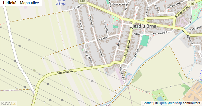Lidická - mapa ulice
