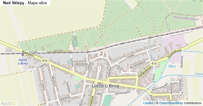 Nad Sklepy - mapa ulice