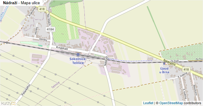 Nádraží - mapa ulice