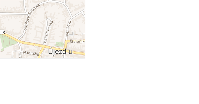 nám. sv. Jana v obci Újezd u Brna - mapa ulice