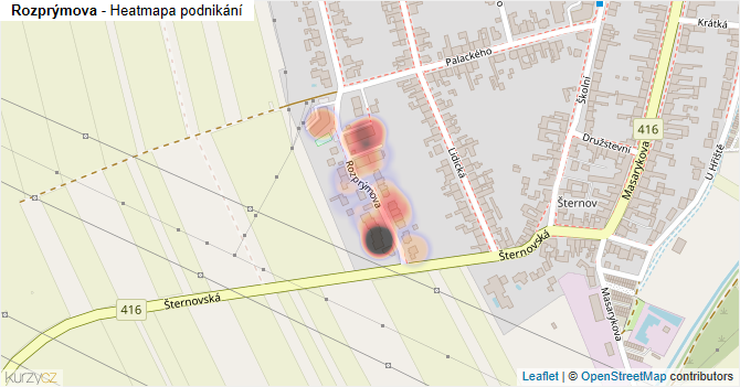 Rozprýmova - mapa podnikání