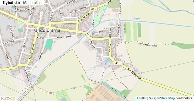 Rybářská - mapa ulice