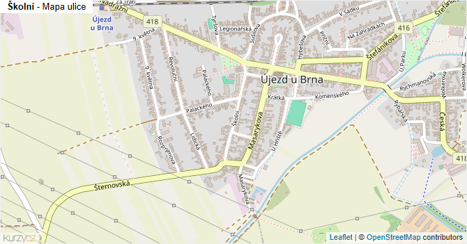 Školní - mapa ulice