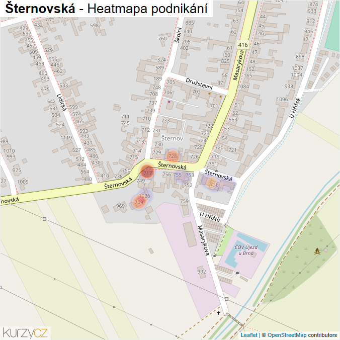 Mapa Šternovská - Firmy v ulici.