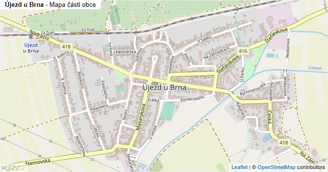Újezd u Brna - mapa části obce