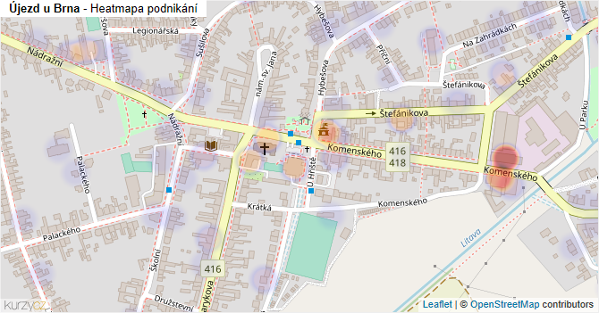 Újezd u Brna - mapa podnikání