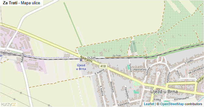 Za Tratí - mapa ulice