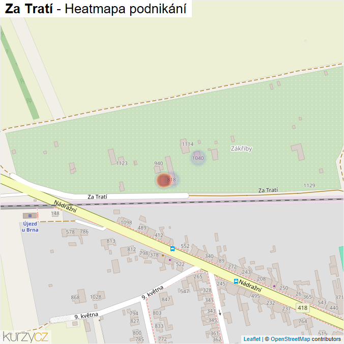 Mapa Za Tratí - Firmy v ulici.