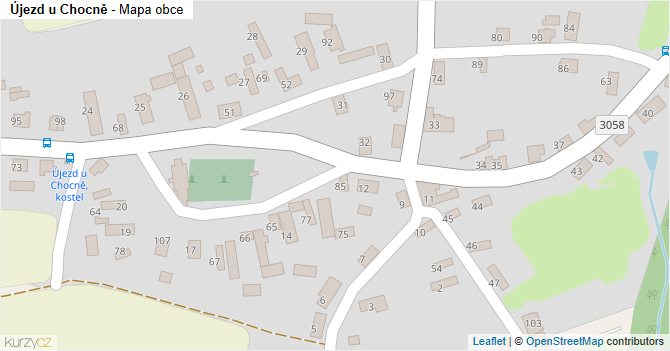 Újezd u Chocně - mapa obce