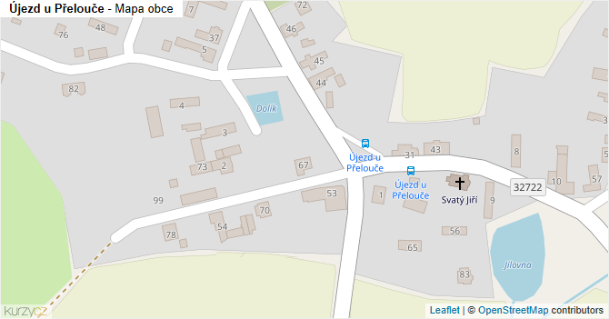 Újezd u Přelouče - mapa obce