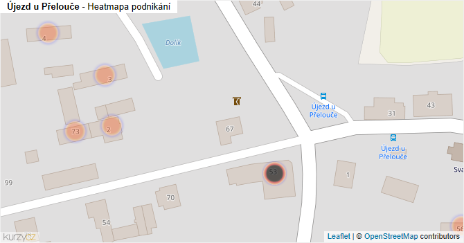 Újezd u Přelouče - mapa podnikání