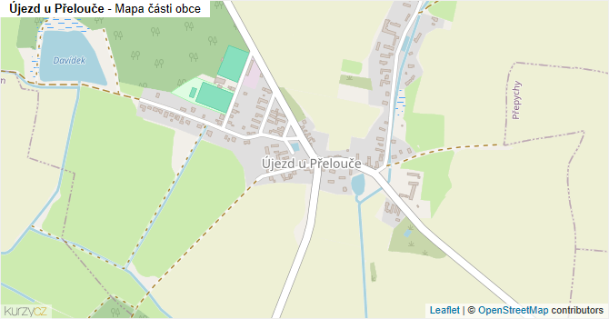 Újezd u Přelouče - mapa části obce