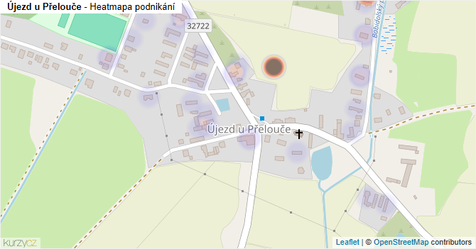Újezd u Přelouče - mapa podnikání