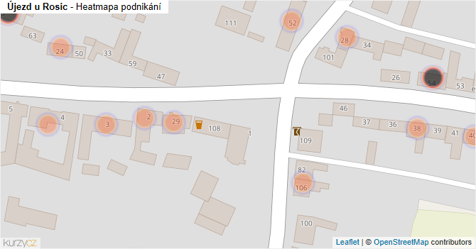 Újezd u Rosic - mapa podnikání