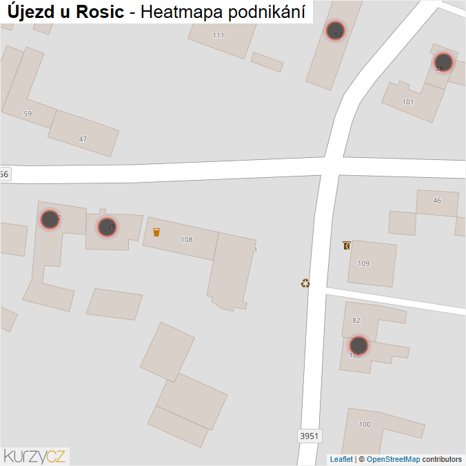 Mapa Újezd u Rosic - Firmy v obci.