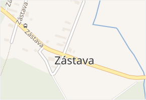 Zástava v obci Újezd u Sezemic - mapa části obce
