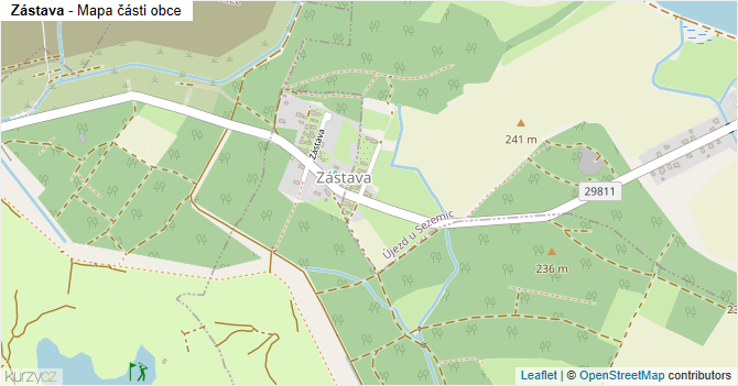 Zástava - mapa části obce