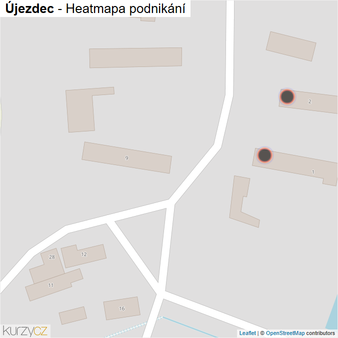 Mapa Újezdec - Firmy v obci.