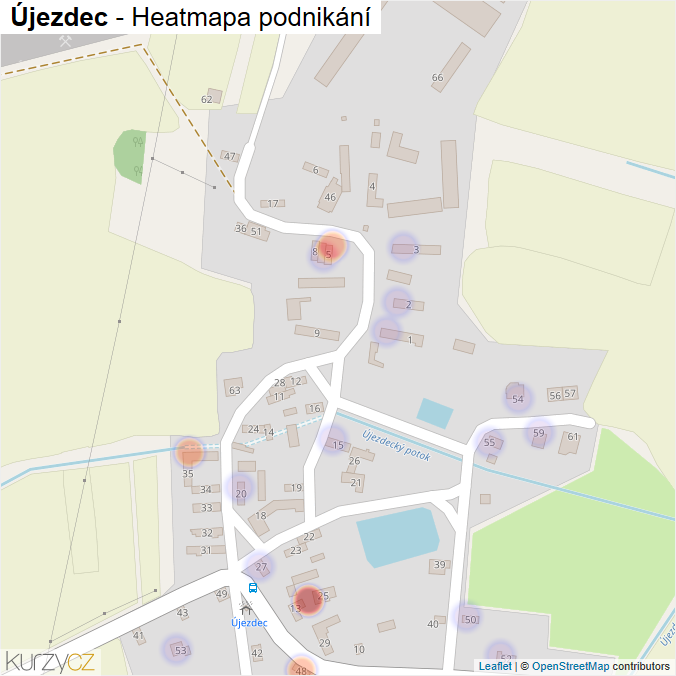Mapa Újezdec - Firmy v části obce.