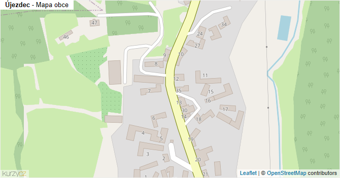 Újezdec - mapa obce