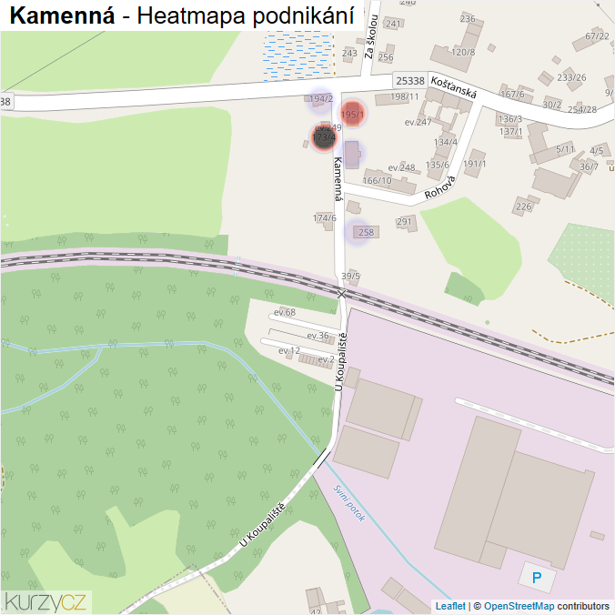 Mapa Kamenná - Firmy v ulici.