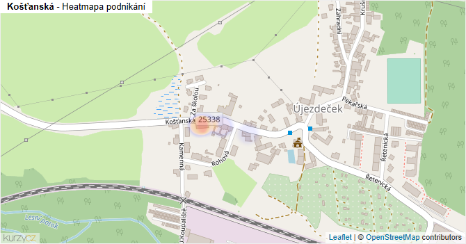 Košťanská - mapa podnikání