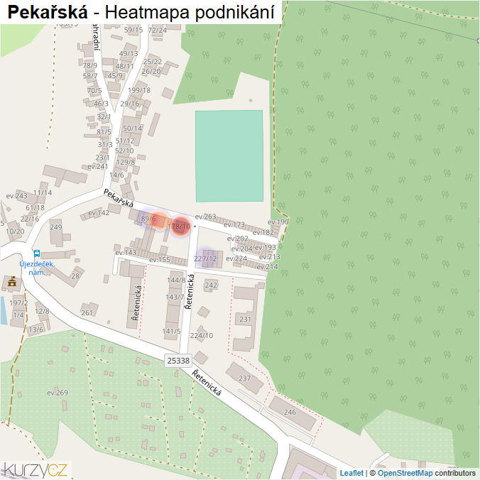 Mapa Pekařská - Firmy v ulici.