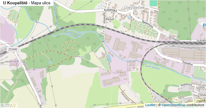 U Koupaliště - mapa ulice
