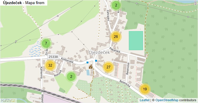Újezdeček - mapa firem