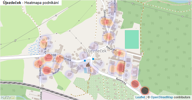 Újezdeček - mapa podnikání