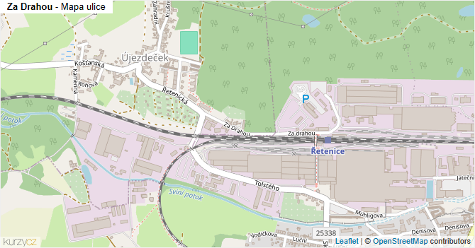 Za Drahou - mapa ulice