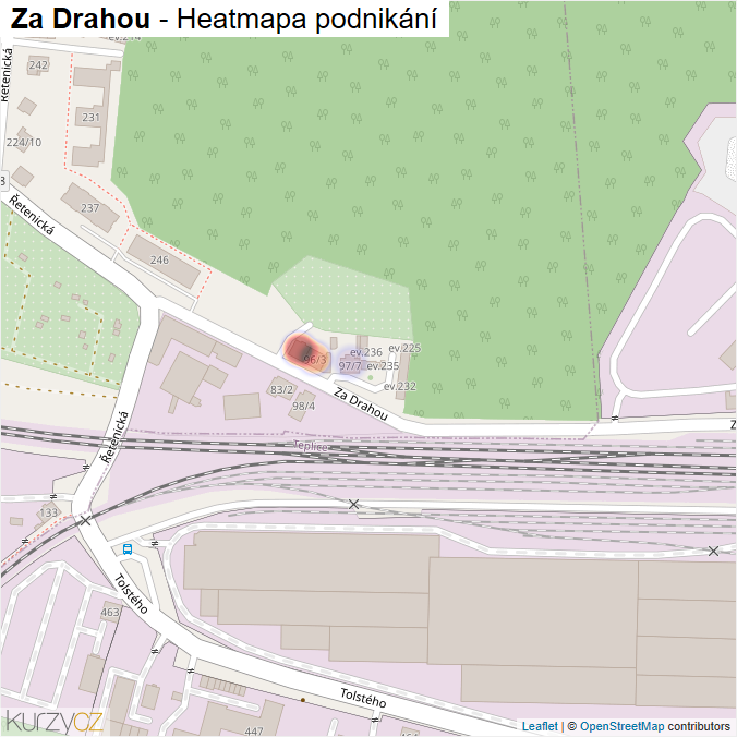 Mapa Za Drahou - Firmy v ulici.