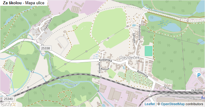 Za školou - mapa ulice