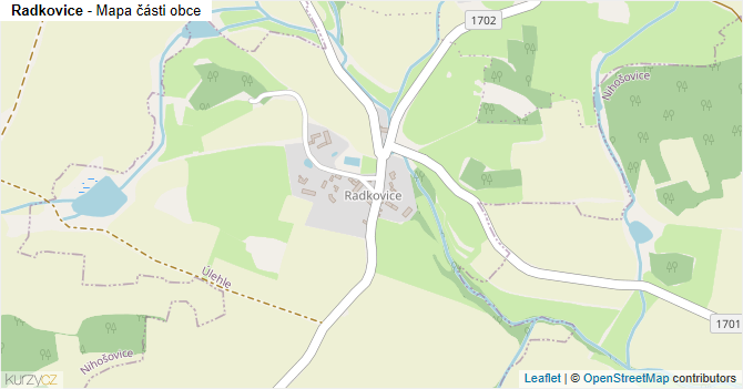 Radkovice - mapa části obce
