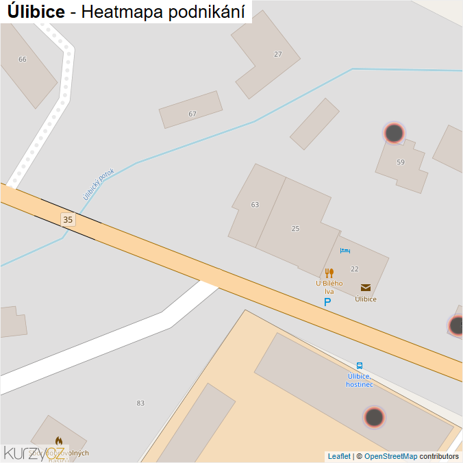Mapa Úlibice - Firmy v obci.