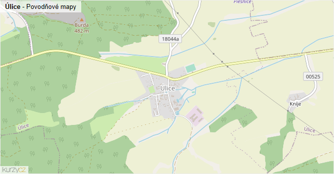 Úlice - záplavové mapy stoleté vody