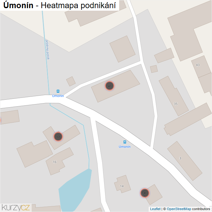 Mapa Úmonín - Firmy v obci.