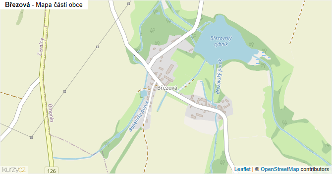 Březová - mapa části obce