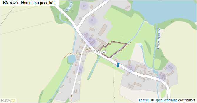 Březová - mapa podnikání