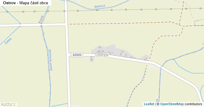 Ostrov - mapa části obce